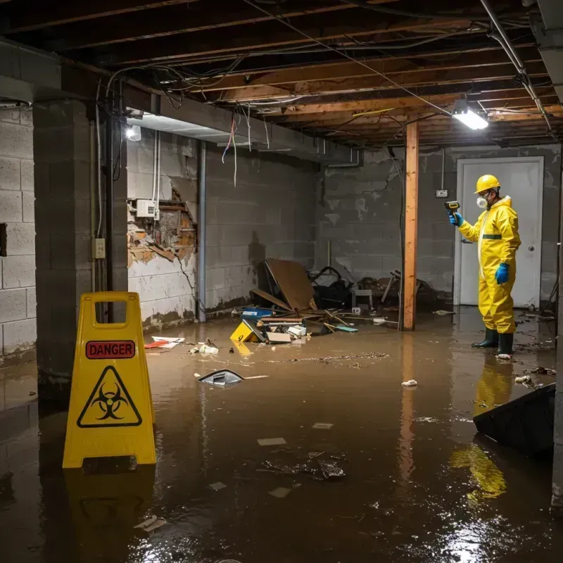 Flooded Basement Electrical Hazard in Bishop, CA Property